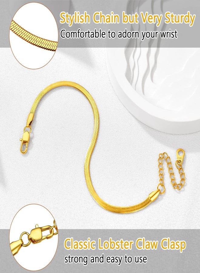 PROSTEEL Thick Gold Anklet For Women 5mm Herringbone Snake Chain Mens Ankle Bracelet Gold Beautiful Summer Jewelry - Image 5