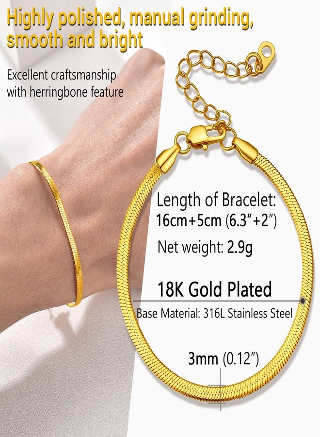 PROSTEEL Thick Gold Anklet For Women 5mm Herringbone Snake Chain Mens Ankle Bracelet Gold Beautiful Summer Jewelry - Image 4