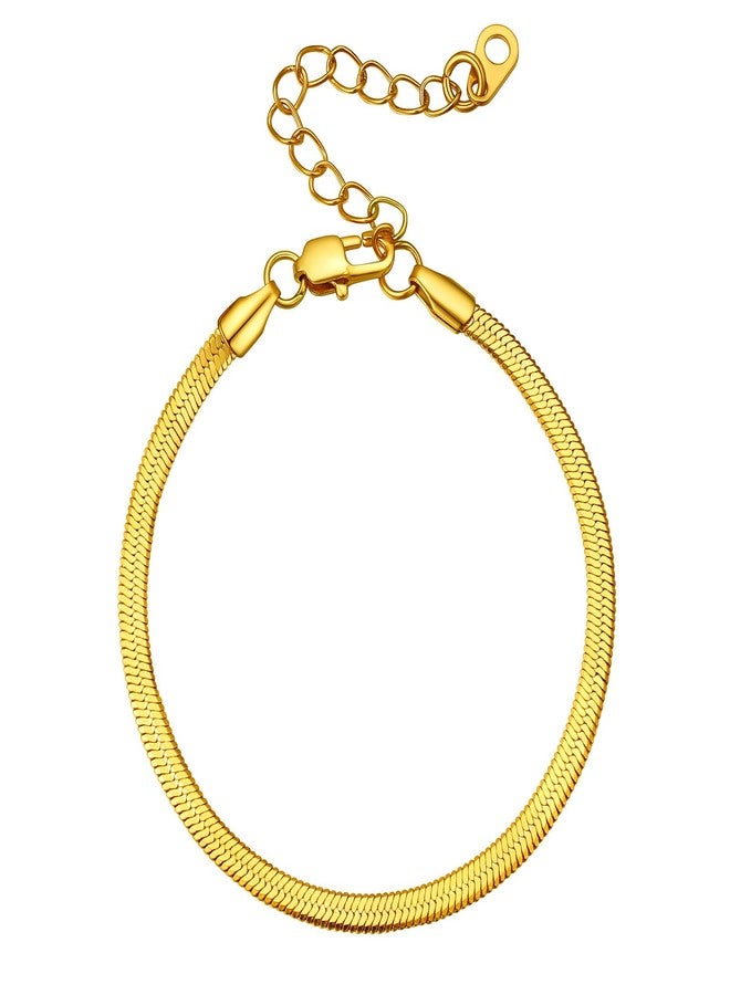 PROSTEEL Thick Gold Anklet For Women 5mm Herringbone Snake Chain Mens Ankle Bracelet Gold Beautiful Summer Jewelry - Image 1