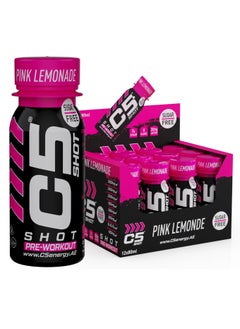 C5 Energy C5 SHOT Pre-Workout Drink | 80ml Liquid Energy Shot | 200mg Caffeine, Beta-Alanine, Creatine, Citrulline | Sugar Free | Zero Calories (Pack of 12, Pink Lemonade)  - Image 1
