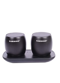 Sardine F1 Aluminium Alloy Stereo Wireless Bluetooth Speaker with Charging Dock, Support Hands-Free (Real TWS Machine)