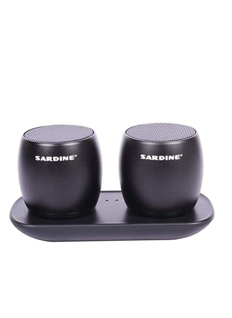 Generic - Sardine F1 Aluminium Alloy Stereo Wireless Bluetooth Speaker with Charging Dock, Support Hands-Free (Real TWS Machine) - Image 1