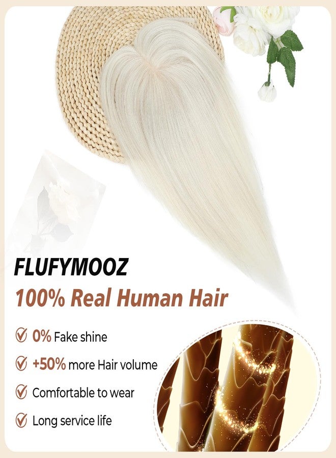 Flufymooz وصلات شعر فلوفي موز المصنوعة من شعر بشري طبيعي 100%، وصلات شعر بشري بطول 12 بوصة للشعر الخفيف، منطقة منسوجة يدويًا واسعة، تغطية 360 درجة، شعر مستعار طبيعي للنساء للاستخدام اليومي، قاعدة حريرية 5 بوصات × 3 بوصات (أشقر فاتح). - Image 2