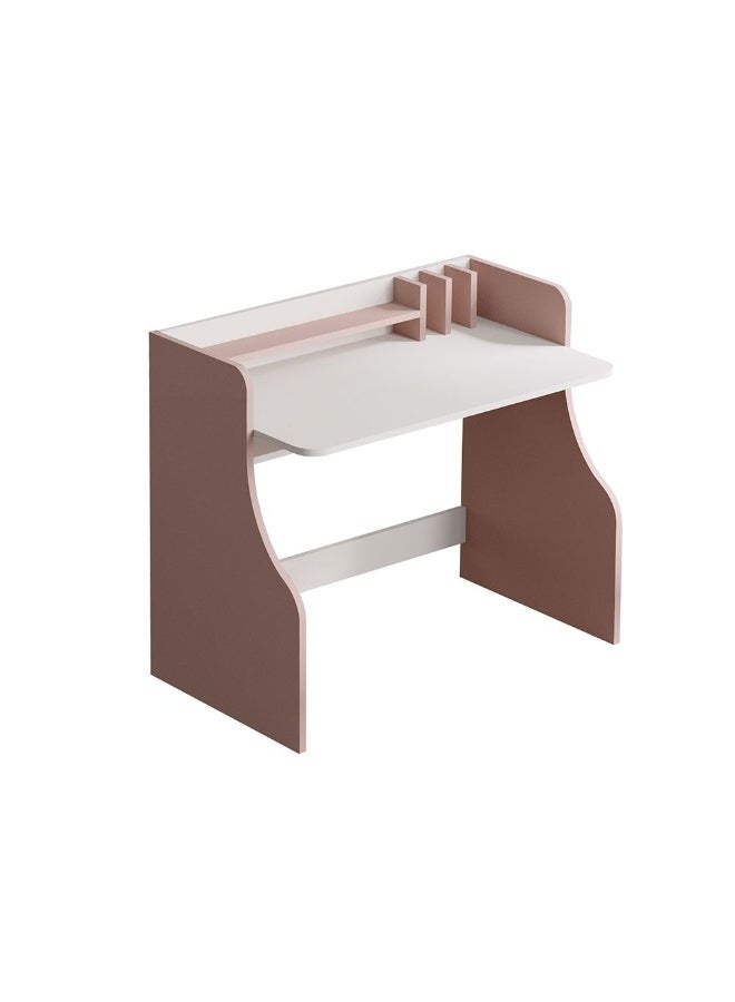 DANUBE HOME مكتب دراسة بلوسوم | طاولة كمبيوتر | مكتب فنون وحرف | طاولة حديثة للكمبيوتر المحمول | طاولة دراسة خشبية للمنزل L 100 x W 50 x H 90 سم - وردي فاتح + بيج فاتح - Image 3