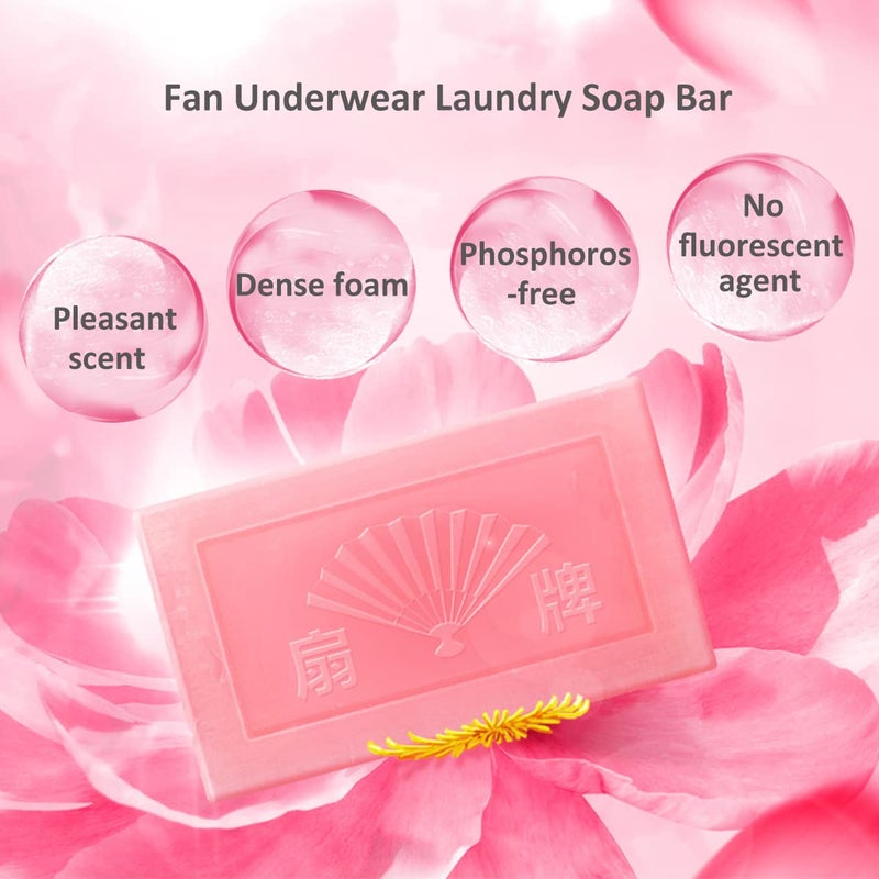 BEE & FLOWER Fan Underwear Cleaning Soap Bar Underwear Laundry Bar Soap for Clothes, Bars, Panties, Lingerie Washing by Hand (6.3 Oz x 4) - Image 3