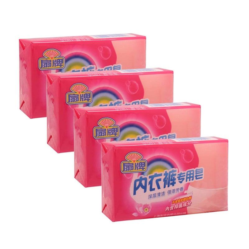 BEE & FLOWER Fan Underwear Cleaning Soap Bar Underwear Laundry Bar Soap for Clothes, Bars, Panties, Lingerie Washing by Hand (6.3 Oz x 4) - Image 1