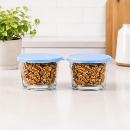 Home Essentials HomeEssentials Premium Borosilicate Glass Jar with Airtight Lid – Small Kitchen Storage Container for Spices, Seeds, and Herbs – Heat-Resistant & Microwave Safe (260ml, Pack of 2) - Image 1