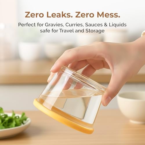 Home Essentials HomeEssentials Premium Borosilicate Glass Jar with Airtight Lid – Small Kitchen Storage Container for Spices, Seeds, and Herbs – Heat-Resistant & Microwave Safe (260ml, Pack of 2) - Image 3