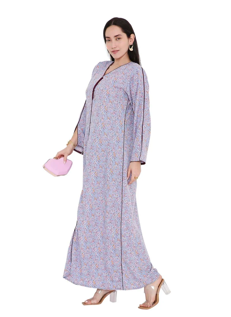 HANA & SARA LONG VISCOSE UNIQUE PRINTED CASUAL STYLED ARABIC FARASHA KAFTAN JALABIYA DRESS