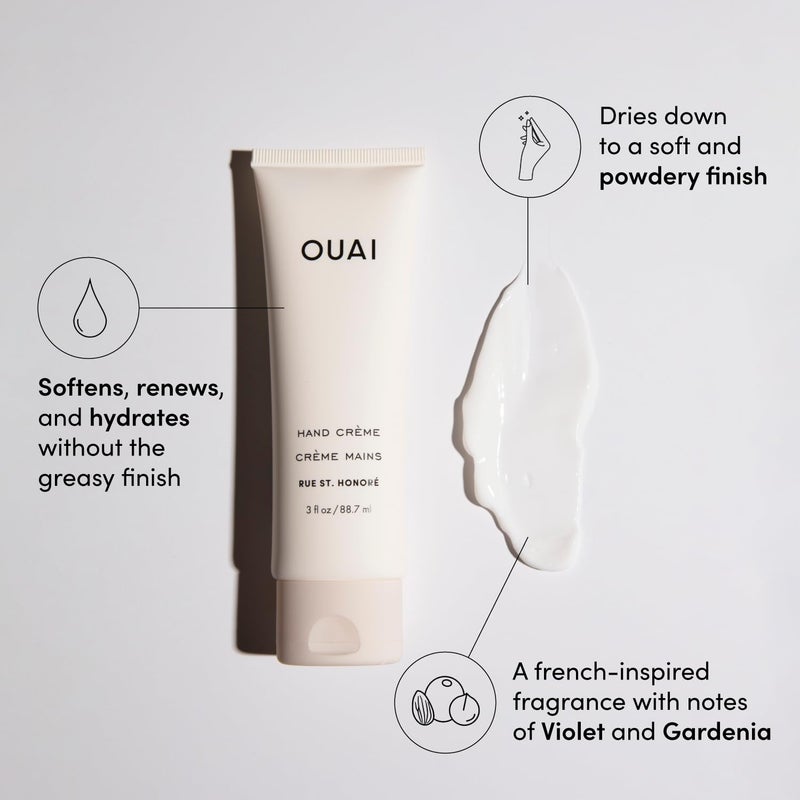OUAI Hand Cream - Thick, Creamy Balm with Coconut Oil, Murumuru Butter and Shea Butter - Hydrating Moisturizer for Soft Hands - Use Daily to Deeply Nourish Skin (3 Oz) - Image 2