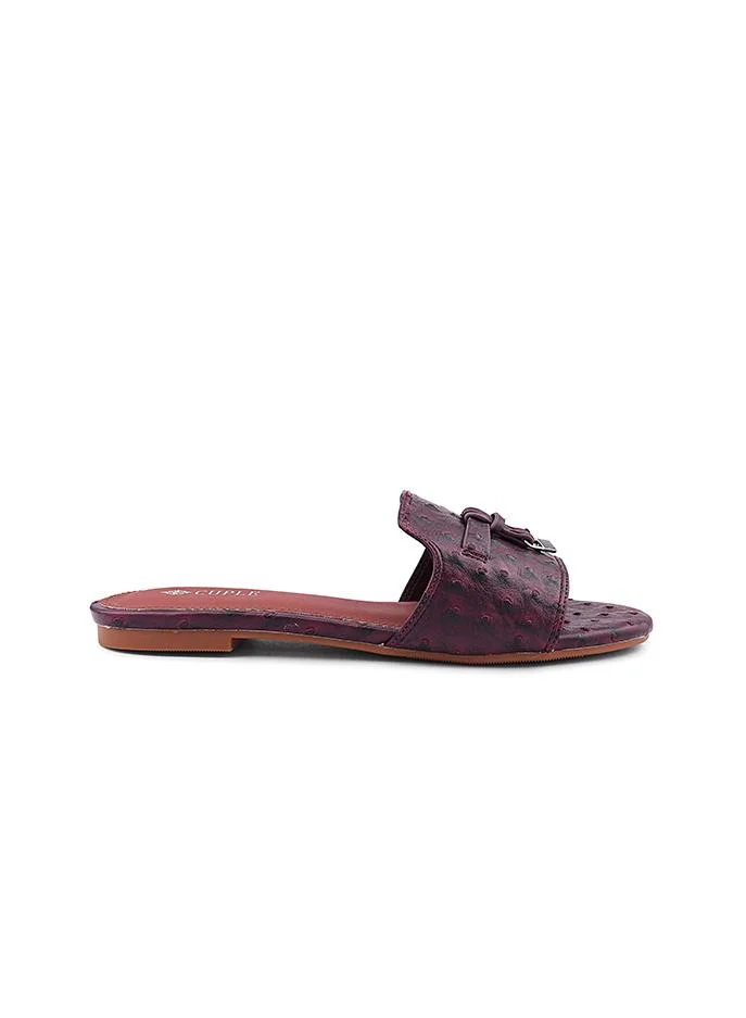 Cuple Cuple Textured Slip-On Flat Slides