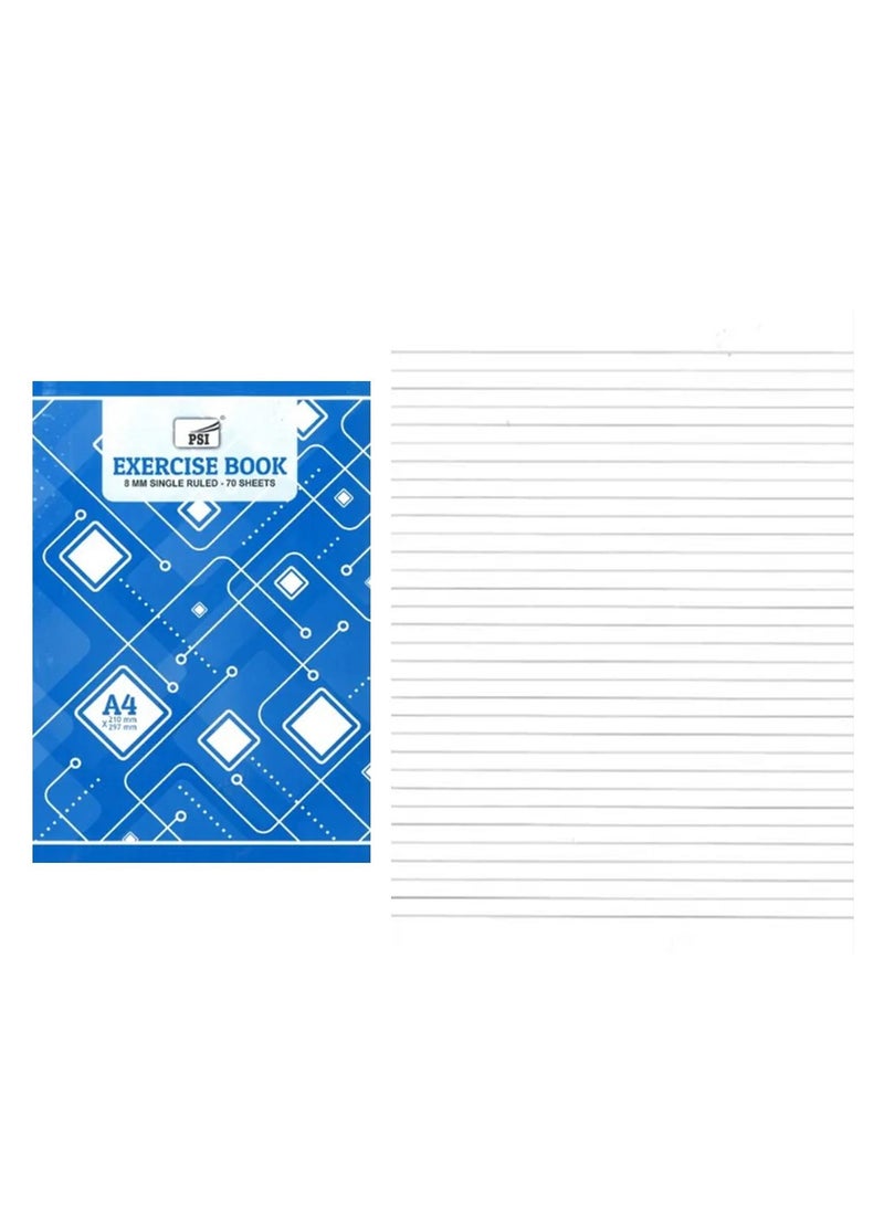 Psi - 6-Piece A4 Size Single Line Notebook 70 Sheets - Image 1
