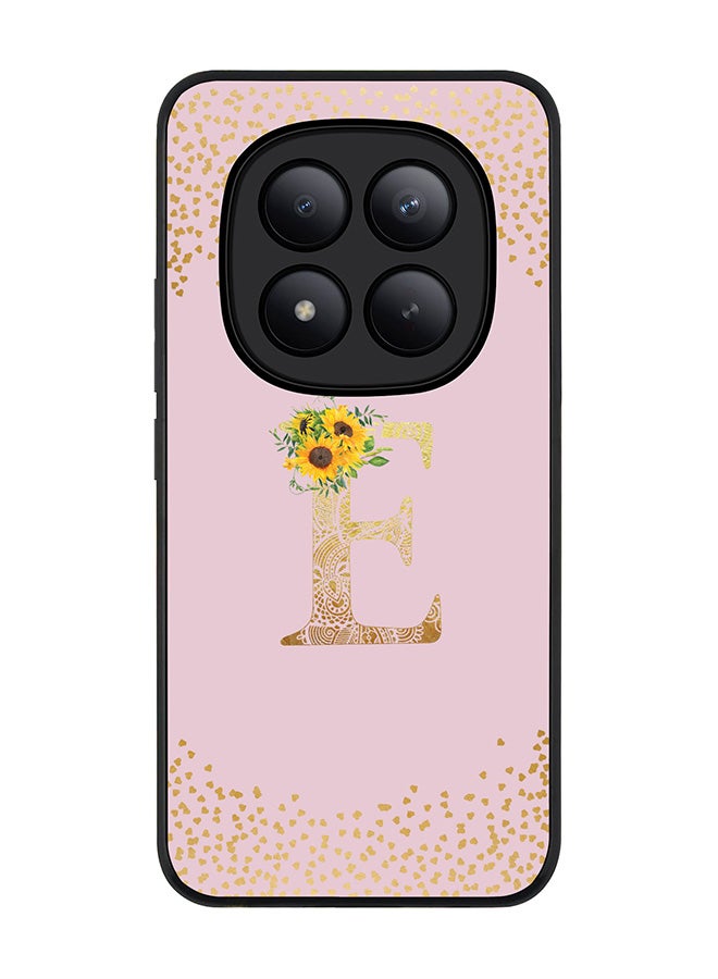 For Xiaomi Redmi Note 15 Pro+ / Poco M8 Pro Case,Slim fit Camera Protection, Shockproof Thin Phone cover  - Custom Floral Monogram - E  (Pink )