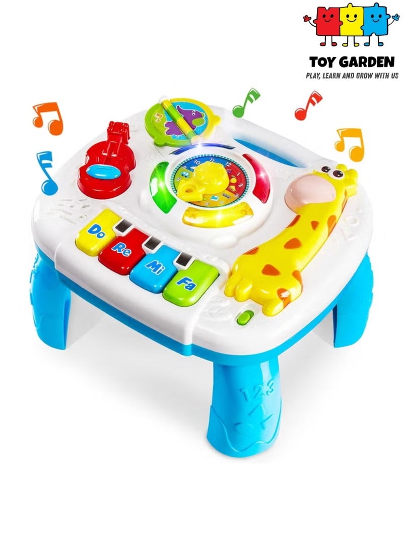 حديقة الألعاب طاولة التعلم الموسيقية من ألعاب الأطفال، طاولة أنشطة للأطفال بعمر 18 شهرًا فما فوق، هدايا مركز التعلم للأطفال الصغار من الأولاد والبنات - Image 1