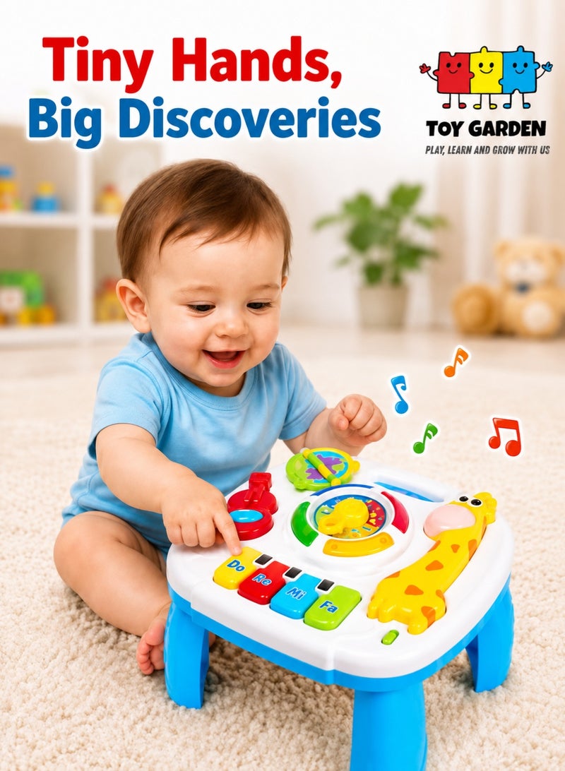 TOY GARDEN Baby Toys Musical Learning Table, Activity Table for Babies 18+ Months, Learning Center Gifts for Toddler Boys Girls - Image 1