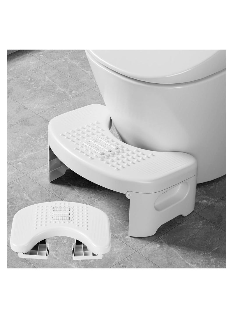 Squatty Potty for Adults, Foldable Toilet Stool Squat Adult, Prevent Constipation, Toilet Footstool For Better Bowel Movements, White - Image 1