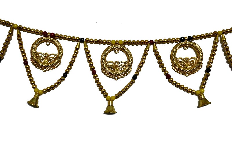 MARSHLAND Door Toran for Main Door Stylish for Home/Office/Shop Hangings for Handmade Traditional Bandarwal Decoration(Gold) Pack of 2 - Image 1