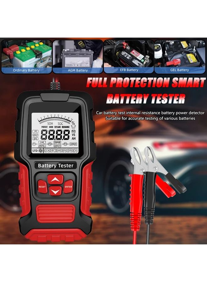 أحمر اختبار بطارية السيارة الثقيلة 12 فولت 24 فولت شاشة رقمية محلل تحميل شاحن - Image 2