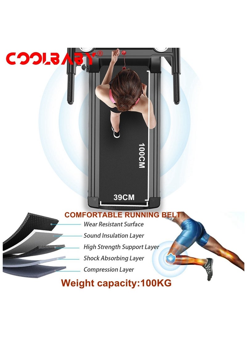 COOLBABY Home Electric Treadmill,Indoor,Sports Fitness Treadmill,Single Function Treadmill,Fitness Equipment,With iPad Stand,Black