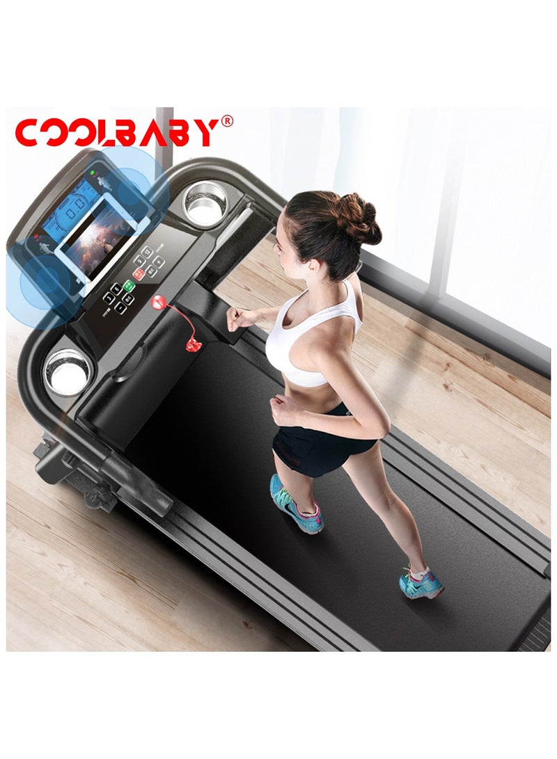 COOLBABY Home Electric Treadmill,Indoor,Sports Fitness Treadmill,Single Function Treadmill,Fitness Equipment,With iPad Stand,Black