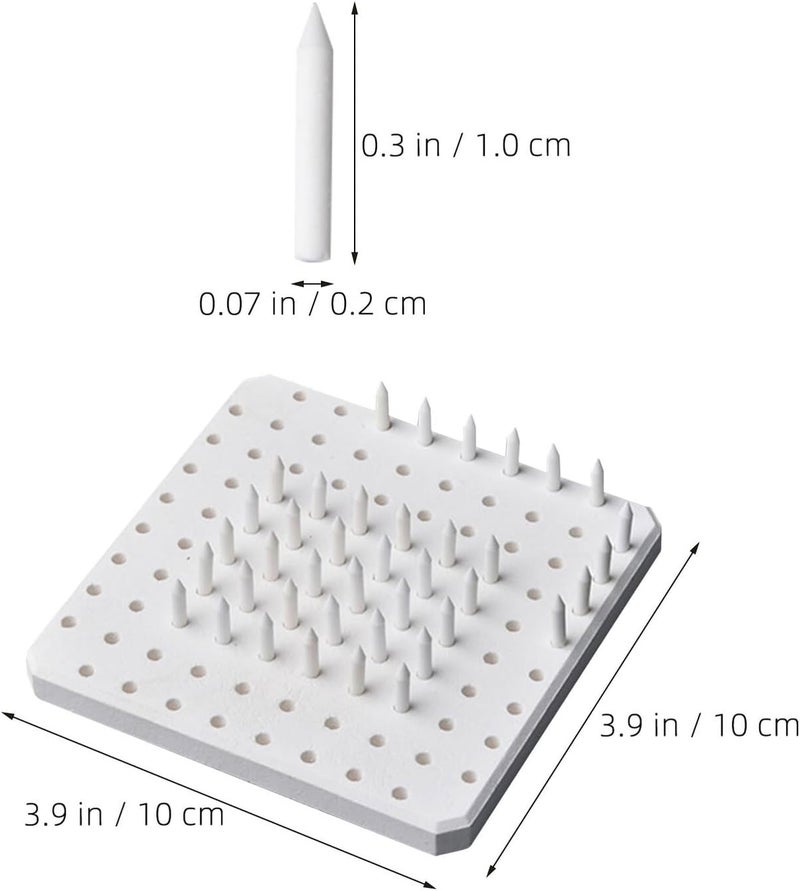 RUNROTOO Porous Refractory Mat with Small Kiln Support Nails 60pcs High Temperature Resistant Pottery Kiln Accessories for Ceramic Sculpting - Image 2