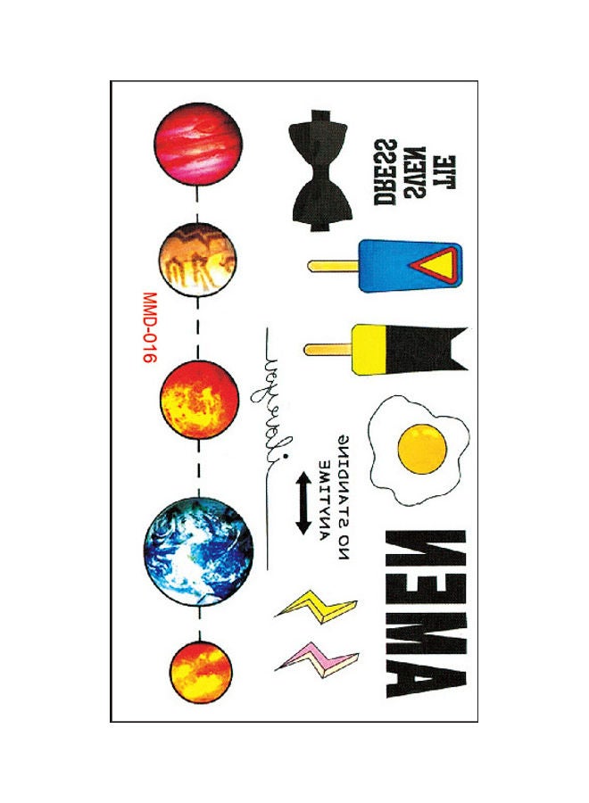 NIBEMINENT Waterproof Fashionable Temporary Tattoo Sticker Multicolour - Image 1