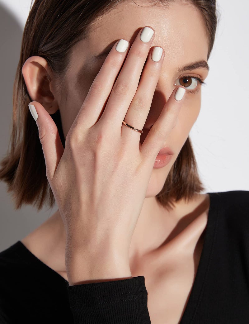 Greenpod 2mm Thin Tungsten Wedding Bands for Women Rose Gold Domed Slim Engagement Promise Ring Comfort Fit Size 10 - Image 4