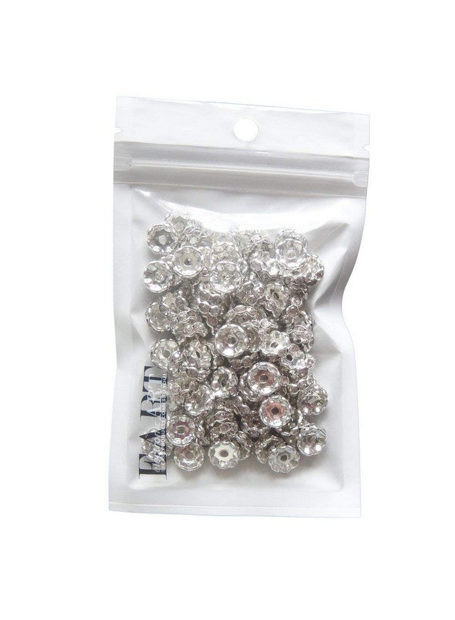 روبيكا 100 قطعة 10 مللي متر متموجة Rondelle خزر عازل الفضة لهجة الأبيض واضح التشيكية كريستال ل سوار قلادة صنع المجوهرات - Image 2