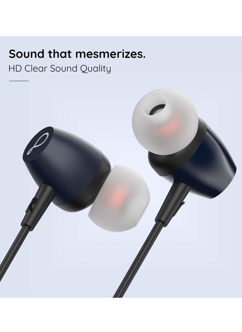 Pebble - Wireless Neckband Headphones Flex Buzz True bass Sound with Microphone and Voice Assistant Noise Cancellation Bluetooth 5.0 and Water Resistant Blue - Image 1