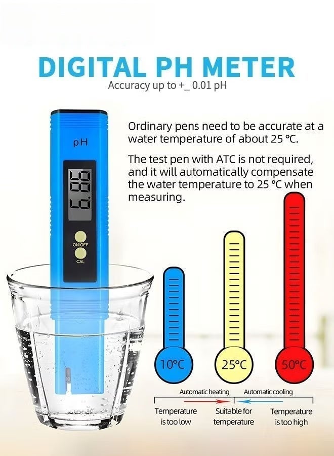 اختبار جودة المياه,عداد PH الرقمي و TDS Meter Combo Kit,اختبار جودة المياه,المعايرة التلقائية,مجموعة مثالية للحوض,حمام سباحة,مياه الشرب,, - Image 3