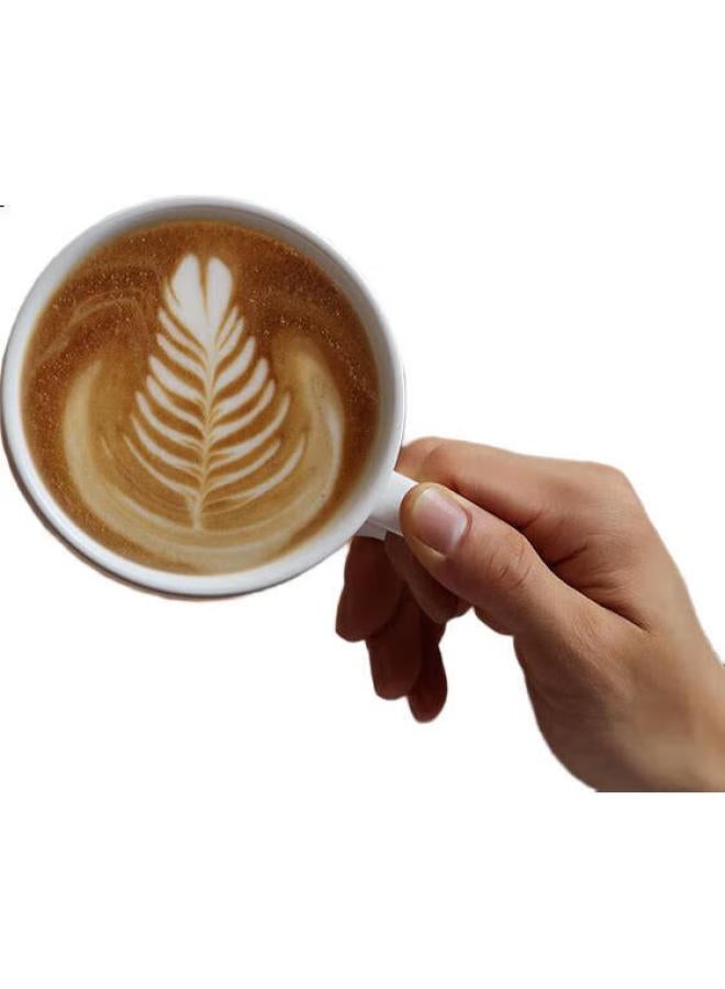 Simelo Ceramic Coffee Cup Set With Latte Art, Large Diameter Cups And Saucers For Afternoon Tea, Manteng Black - Image 1