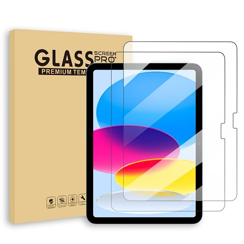 2 Pack Tempered Glass Screen Protector Compatible With Ipad Air 7 9H Hardness HD Clear Scratch Resistant Easy Install Glossy Finish - Image 1