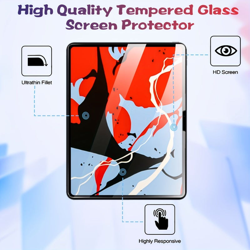 2 Pack Tempered Glass Screen Protector Compatible With Ipad Air 7 9H Hardness HD Clear Scratch Resistant Easy Install Glossy Finish - Image 4