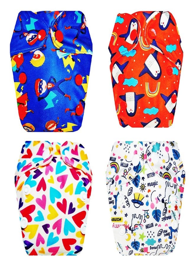Dumbledo Premium Newborn Cloth Diaper with Integrated Insert (Pack of 4) | Hypoallergenic | Breathable | Easy to Clean | Everyday Diapering Essential | 0 - 4 Months | Unisex Baby - Image 1