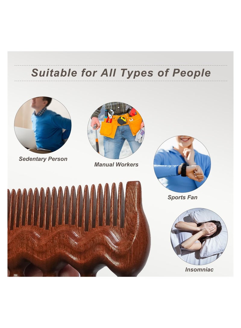 Excefore Wooden Massage Comb, Trigger Point Massage Tool, Gua Sha Scraping Scalp and Hair Massage, Scalp Stimulator, Scalp Massager, Full Body Acupressure - Image 4