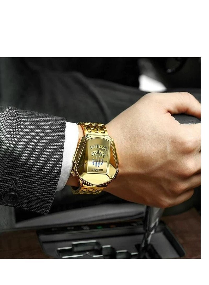 هاورسلي ساعة يد رجالية فاخرة HOURSLY Trend Cool ساعة يد رجالية بتقنية الفولاذ المقاوم للصدأ ساعة كوارتز عصرية للرجال - Image 2