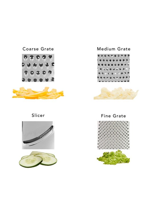 KitchenAid Gourmet 4-Sided Stainless Steel Box Grater for Fine, Medium and Coarse Grate, and Slicing, Detachable 3 Cup Storage Container and Measurment Markings, Dishwasher Safe, 10 inches tall, Aqua - Image 5