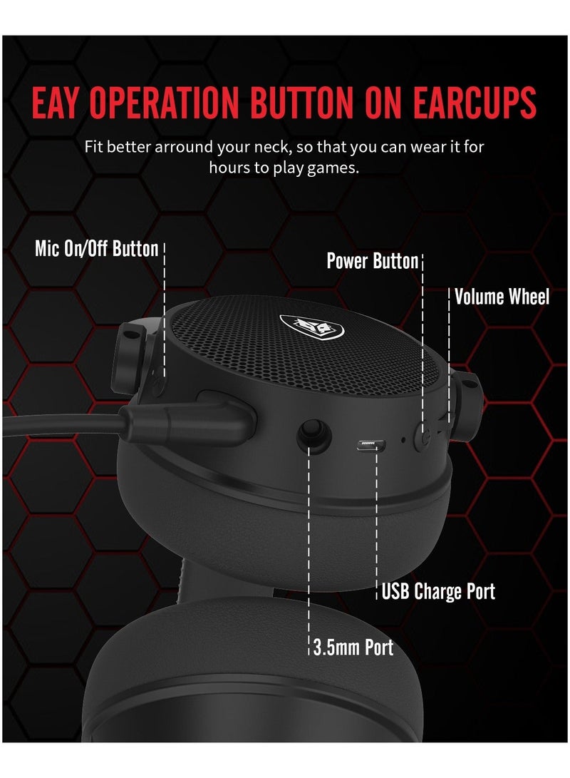 NUBWO G07 Bluetooth 2.4G Gaming Headset For PS4/PS5/XOne/XSeries/NSwitch/PC-Wireless - Image 4