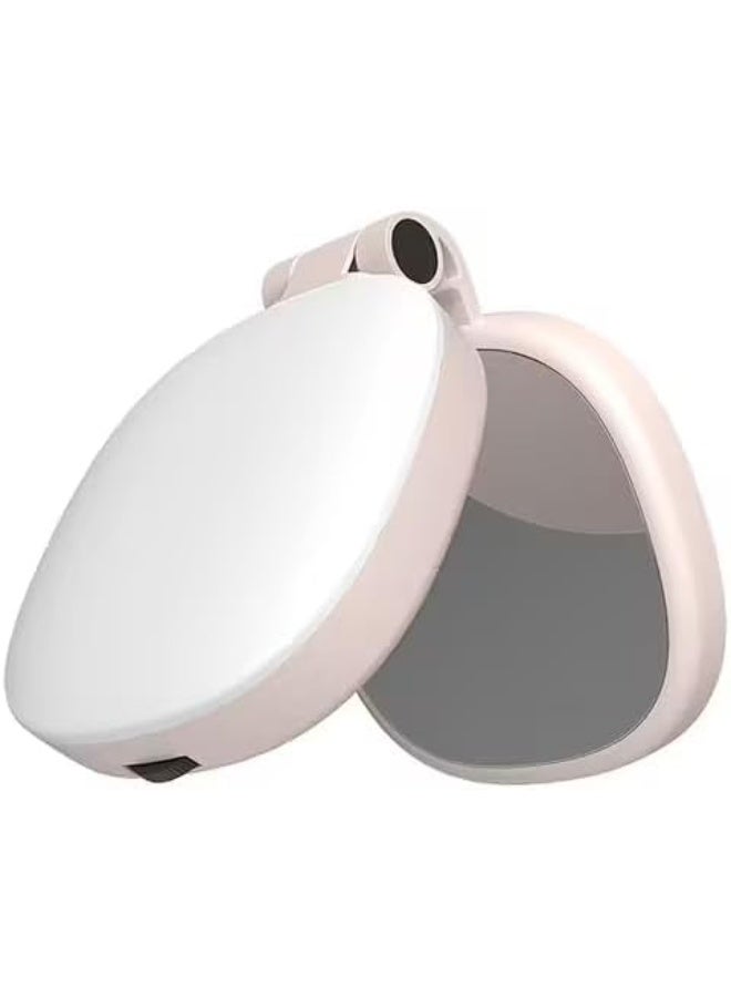 مصباح K04 مغناطيسي محمول مزود بمرآة و3 درجات حرارة لونية، سطوع وطول قابلان للتعديل، حامل هاتف مرفق، مناسب لصور السيلفي والمكياج والإضاءة (وردي) - Image 1