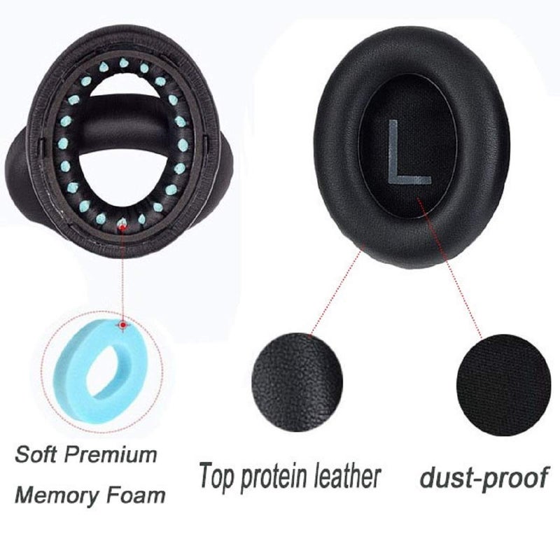 Luckvan for Bose 700 Headphone Ear Pads Replacement Tips Noise Cancelling for Bose Headphone NC700 Ear Pads Cushion Parts Memory Foam (Black) - Image 2