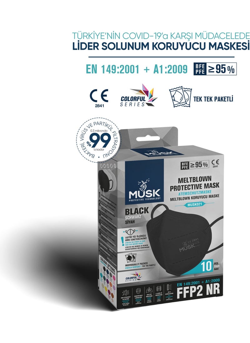 MUSK - FFP2/N95 Mask Black Color 60 Pieces - Image 1