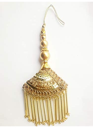 PARAKH - Parakh Golden Handmade Sippi Pipe Latkan Set of 2 - Image 1