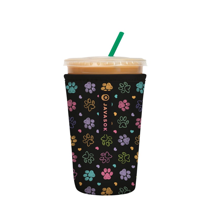 Sok It Java Sok Iced Coffee & Cold Soda Insulated Neoprene Cup Sleeve (Furry Footprints  Medium: 22-28oz) - Image 1