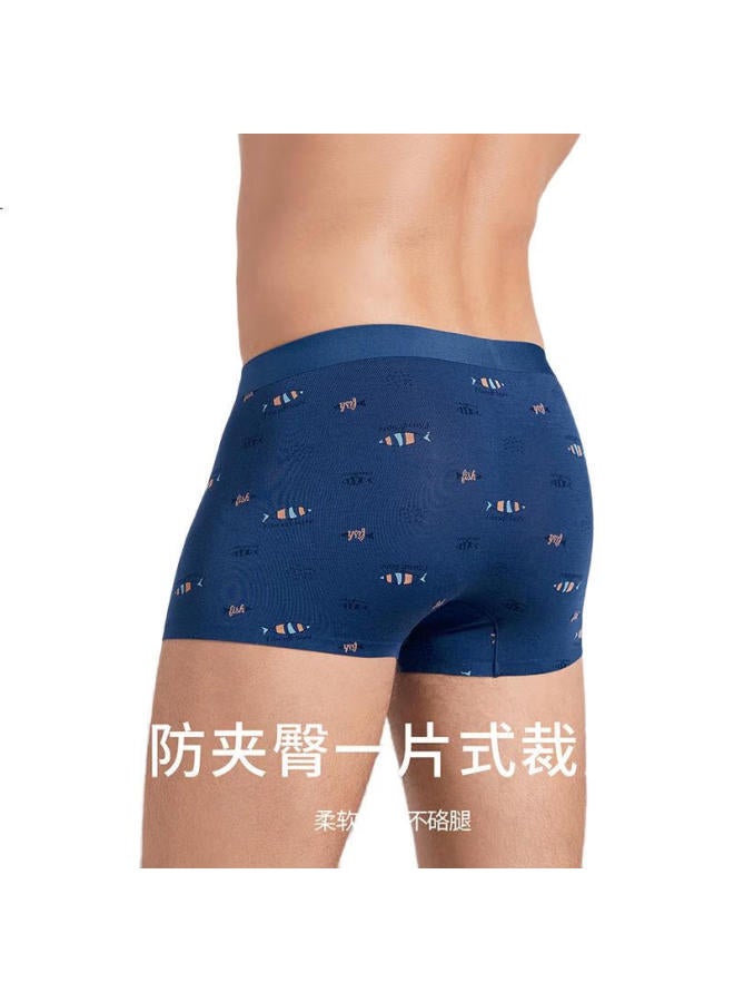 THREEGUN Men'S Modal Antibacterial Inner Crotch Boxer Briefs Casual Breathable Shorts Printed Style - Image 3