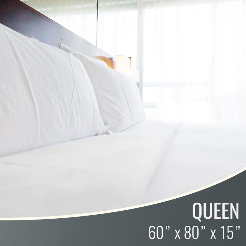 DMI DMI Waterproof Mattress Protector  Mattress Pad  Waterproof Mattress Cover  Bed Pad and Bed Cover  Encased Zippered Fit  Queen (Pack of 1)  White  - Image 2
