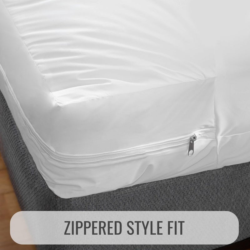 DMI DMI Waterproof Mattress Protector  Mattress Pad  Waterproof Mattress Cover  Bed Pad and Bed Cover  Encased Zippered Fit  Queen (Pack of 1)  White  - Image 5
