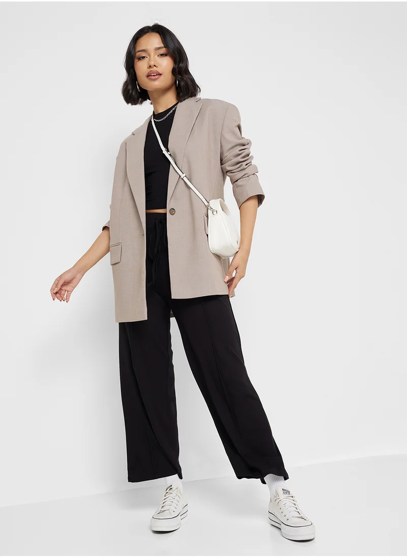 جينجر Fitted Vest & Drawstring Pant Lounge Set