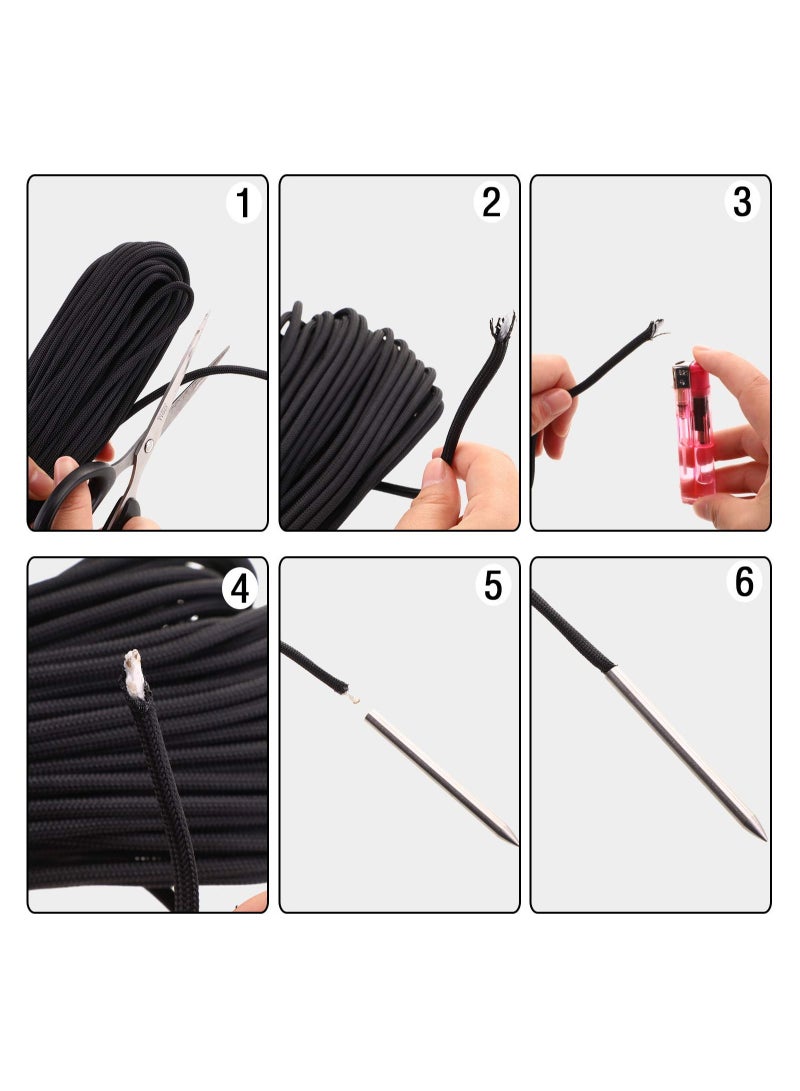 Excefore 6 Pieces Paracord Stitching Set Silvery 6 Sizes Paracord FID Lacing Stitching Needles Paracord Smoothing Tool Lacing Leathercraft Needle for Paracord - Image 5