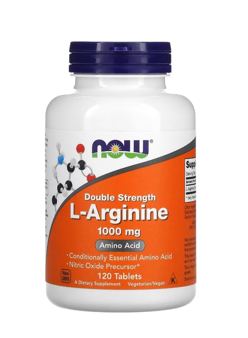 now L-Arginine Double Strength 1000 mg 120 Tablets - Image 1