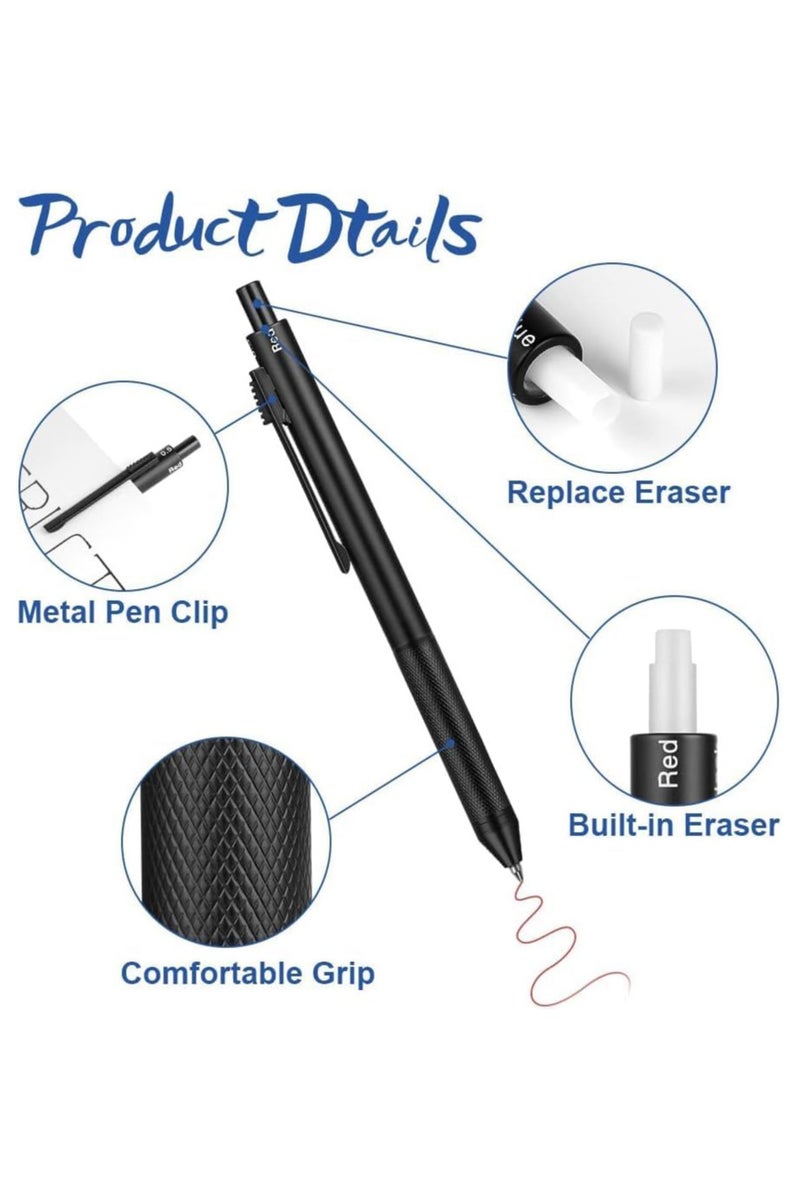 INSIJAM 4 in 1 Multicolor Pen Metal Cased Multifunction Pen with Gravity Sensor 0.7mm 3 Color Ballpoint and 0.7mm Mechanical Pencil Comes with Metal Pencil Case - Image 2